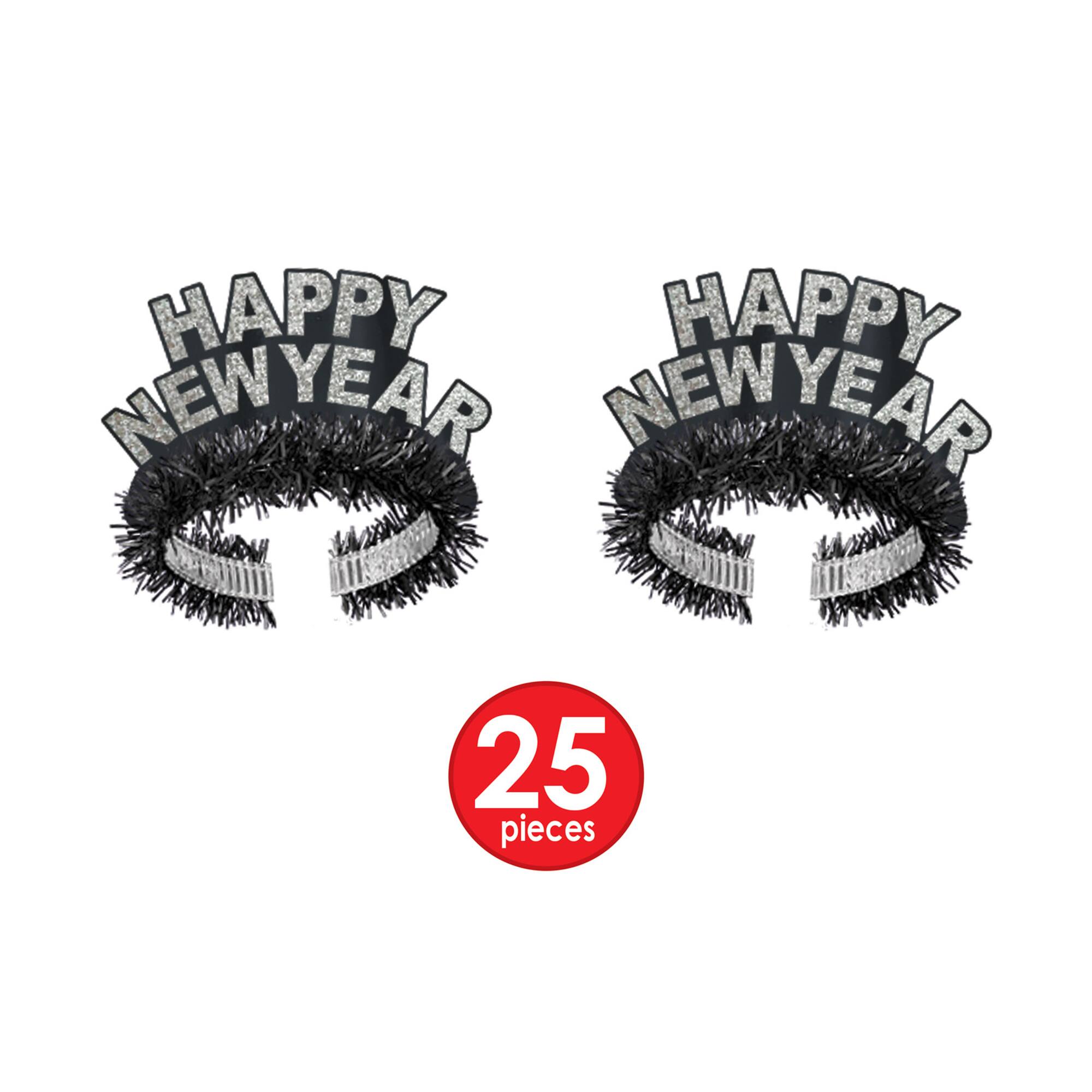 Beistle Black & Silver New Year Tie Party Favor Kit for 50